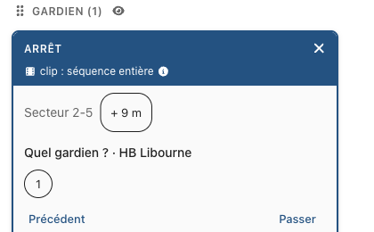 La question « Quel gardien ? · HB Libourne » avec le numéro 1